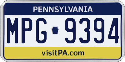 PA license plate MPG9394