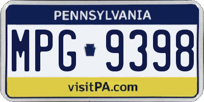 PA license plate MPG9398