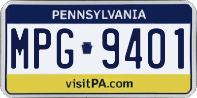 PA license plate MPG9401