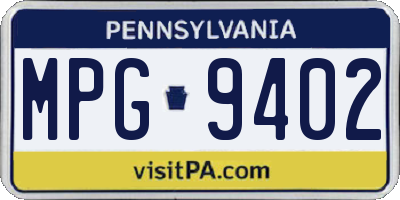 PA license plate MPG9402