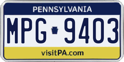 PA license plate MPG9403