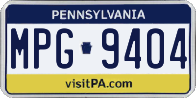 PA license plate MPG9404