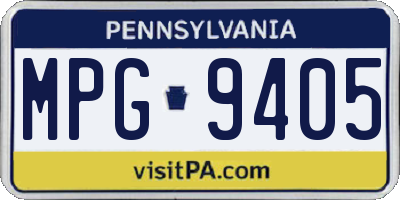 PA license plate MPG9405