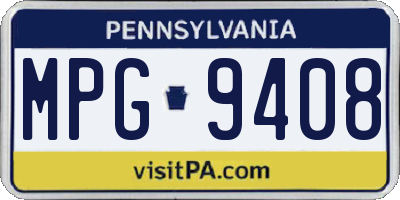 PA license plate MPG9408