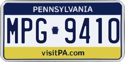 PA license plate MPG9410