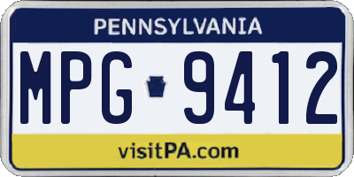 PA license plate MPG9412