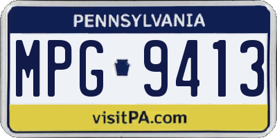 PA license plate MPG9413