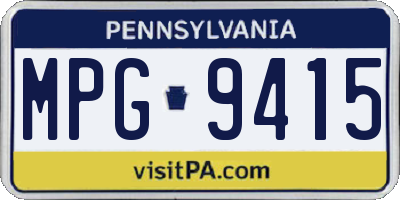 PA license plate MPG9415