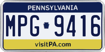 PA license plate MPG9416