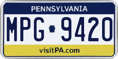 PA license plate MPG9420