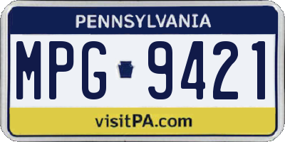 PA license plate MPG9421