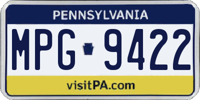 PA license plate MPG9422