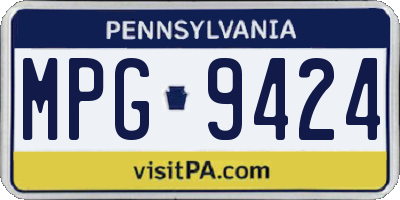 PA license plate MPG9424