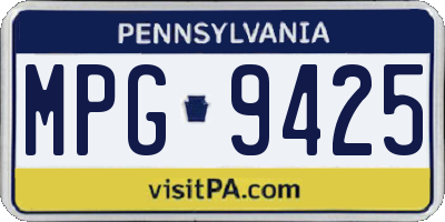 PA license plate MPG9425
