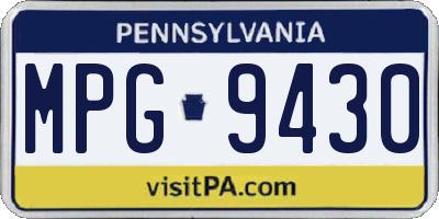 PA license plate MPG9430