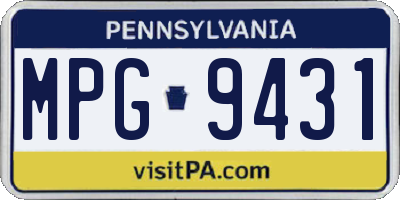 PA license plate MPG9431