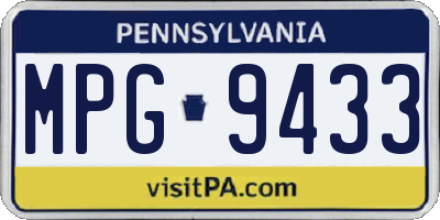 PA license plate MPG9433