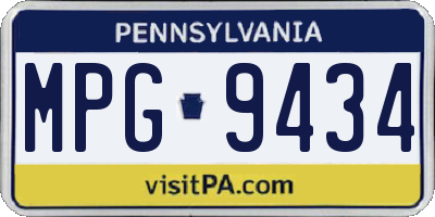 PA license plate MPG9434