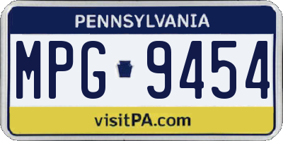 PA license plate MPG9454