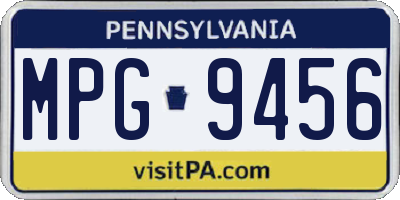 PA license plate MPG9456