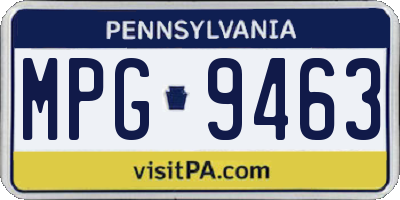 PA license plate MPG9463