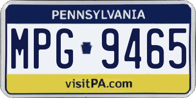 PA license plate MPG9465