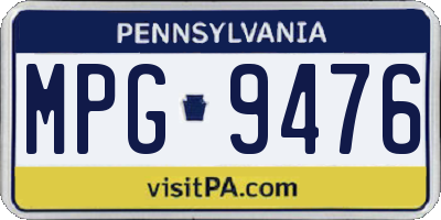 PA license plate MPG9476
