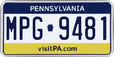 PA license plate MPG9481