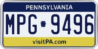 PA license plate MPG9496