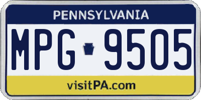 PA license plate MPG9505