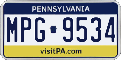 PA license plate MPG9534
