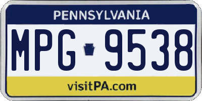 PA license plate MPG9538