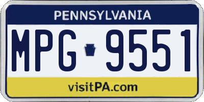 PA license plate MPG9551