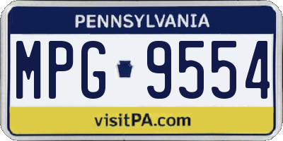 PA license plate MPG9554