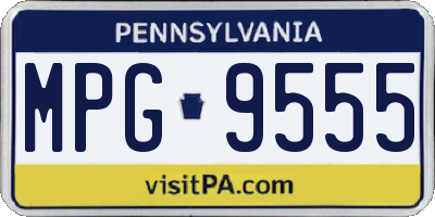 PA license plate MPG9555