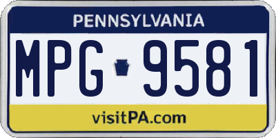 PA license plate MPG9581