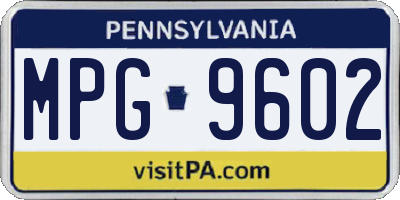 PA license plate MPG9602
