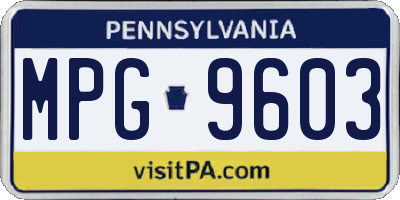 PA license plate MPG9603