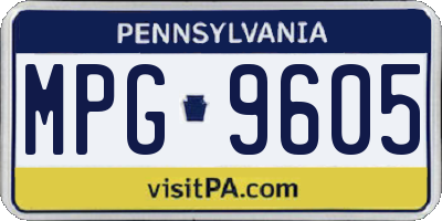 PA license plate MPG9605