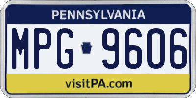 PA license plate MPG9606