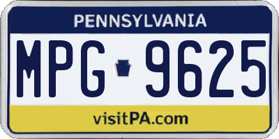 PA license plate MPG9625