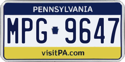 PA license plate MPG9647