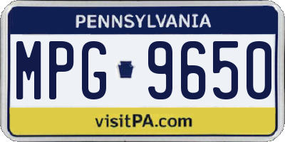 PA license plate MPG9650