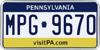 PA license plate MPG9670