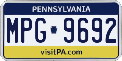 PA license plate MPG9692