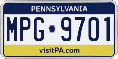 PA license plate MPG9701