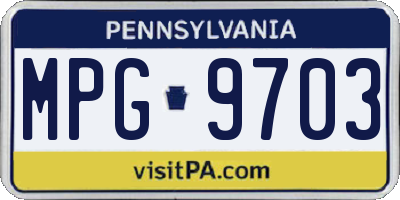 PA license plate MPG9703