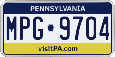PA license plate MPG9704