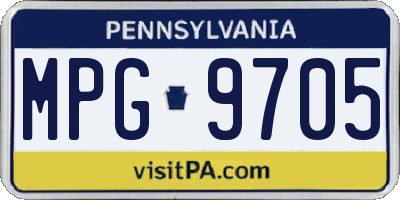 PA license plate MPG9705
