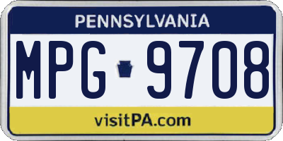 PA license plate MPG9708